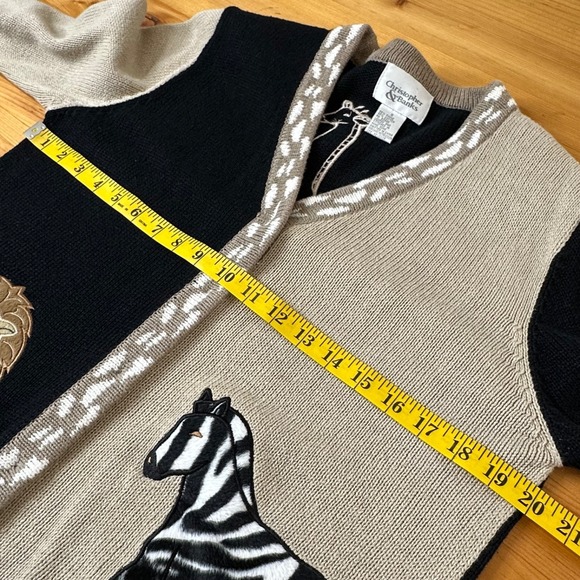 Women Whimsy Twee Novelty Knit Cardigan Sz S Kitsch Teacher Safari Zoo Button - Picture 2 of 9